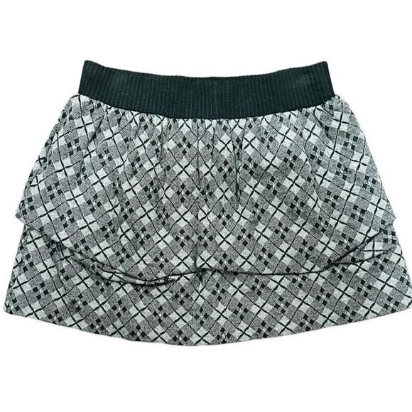 JUICY COUTURE Gray Grey Black Plaid Wool Cotton Elastic Waist Pull On Y2K Vibes - Picture 2 of 4